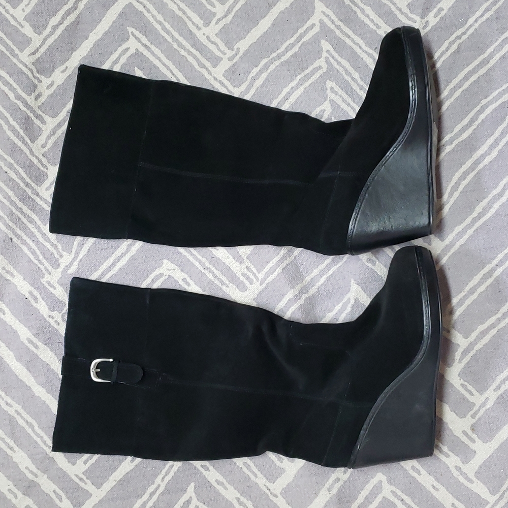 Sarah Jayne Leather wedge boot tall boot